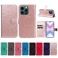 Phone Case For iPhone 15 Pro Max iPhone 14 13 12 11 Pro Max Plus Mini SE Wallet Case Magnetic Full Body Protective with Wrist Strap Flower Floral TPU PU Leather Lightinthebox