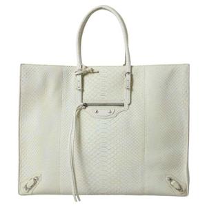 Balenciaga Chic Python Leather Tote in White &amp Yellow - BAG1180