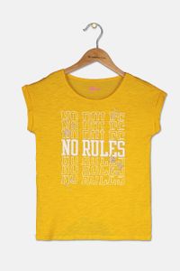 Kids Girls Graphic Print Top  Mustard
