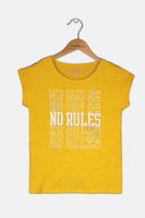Kids Girls Graphic Print Top  Mustard - thumbnail