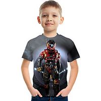Kids Boys' T shirt Tee Short Sleeve Graphic Rainbow Children Tops Summer Active 3-12 Years Lightinthebox - thumbnail