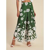 Satin Casual Wide Leg Full Length Pants