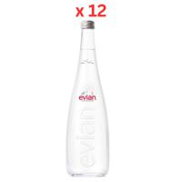 Evian Natural Mineral Water Glass 750 ml x 12 Carton