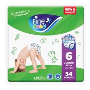 Fine Baby Diapers 6, Junior Diapers 16+ kg, 54 Diapers