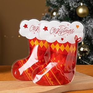 Christmas Biscuit Packaging Bag Zipper Bag Cookie Snowflake Crisp Nougat Snack Ziplock Bag Cartoon Baking Packaging Bag Lightinthebox