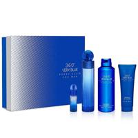 Perry Ellis 360° Very Blue (M) Set Edt 100Ml + Edt 7.5Ml + Body Spray 200Ml + Sg 90Ml