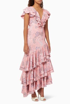 La Catalina Maxi Dress in Viscose Blend La Catalina Maxi Dress in Viscose Blend