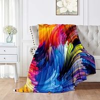 Flannel Throw Blanket All Season For Couch Chair Sofa Bed Picnic 3D Print Coloful Rainbow  Soft Fluffy Warm Cozy Plush Autumn Winter miniinthebox - thumbnail