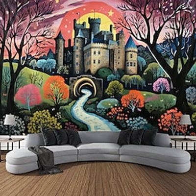 Colorful Pathway Hanging Tapestry Castle Wall Art Large Tapestry Mural Decor Photograph Backdrop Blanket Curtain Home Bedroom Living Room Decoration miniinthebox