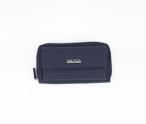 Womens Making Waves Front Pocket Organizer Wallet  Navy