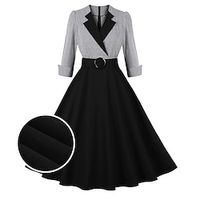 Retro Vintage 1950s Vintage Dress Cocktail Dress Swing Dress Flare Dress Audrey Hepburn Women's Cosplay Costume Masquerade Party  Evening Dress Lightinthebox - thumbnail