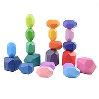 Wooden Stacking Rocks Toys Montessori Toys for 1 2 3 year old Stacking toys for Toddlers Sensory STEM Preschool Learning Building Blocks Toys for Kids age 3-5 Kids Games Gifts for Boys Girls Lightinthebox - thumbnail