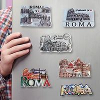 Italy Roma Cultural City Refrigerator Sticker Tourist Souvenirs Landmark Eternal City Cartoon Three-Dimensional Magnetic Sticker Kitchen Refrigerator Decoration miniinthebox - thumbnail