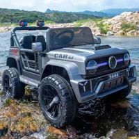 Megastar Ride On 12V Rocky Road Open Jeep For Terrain Driving With Remote Control, Silver - 5688 silver (UAE Delivery Only) - thumbnail
