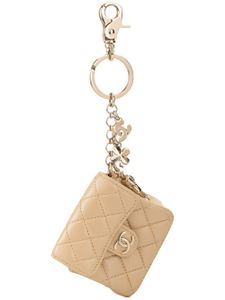 Chanel Pre-Owned quilted bag charm - NEUTRALS