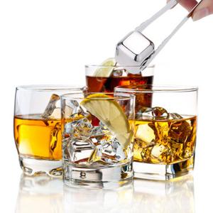 4Pcs Stainless Steel Whisky Stones Cube Glacier Whiskey Rocks