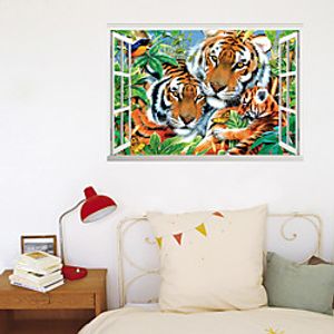 3D / Animals Wall Stickers Bedroom / Stair, Removable / Pre-pasted PVC Home Decoration Wall Decal 1pc miniinthebox