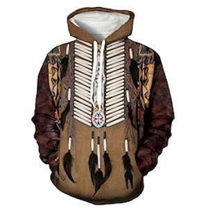 American Indian American Indian Cosplay Costume Hoodie Anime 3D Printing Harajuku Graphic Hoodie For Men's Women's Adults' Terylene miniinthebox
