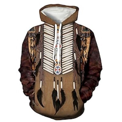 American Indian American Indian Cosplay Costume Hoodie Anime 3D Printing Harajuku Graphic Hoodie For Men's Women's Adults' Terylene miniinthebox