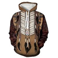 American Indian American Indian Cosplay Costume Hoodie Anime 3D Printing Harajuku Graphic Hoodie For Men's Women's Adults' Terylene miniinthebox - thumbnail
