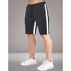 Men's Sweat Shorts Shorts Bermuda shorts Side Stripe Elastic Waist Zipper Pocket Plain Comfort Sports Short Daily Running Gym Fashion Athleisure Black Blue Micro-elastic Lightinthebox