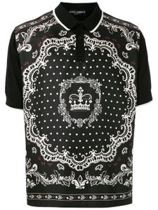 Dolce & Gabbana bandana-print polo shirt - Black