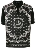 Dolce & Gabbana bandana-print polo shirt - Black - thumbnail