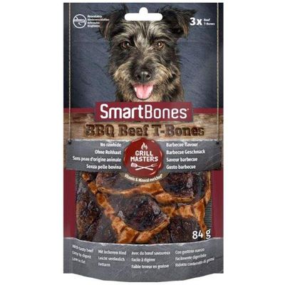 Smartbones Grill Masters T-Bone 3St Rawhide Free Chew Dog Treats