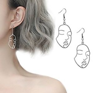 tpocean face earrings punk gothic vintage harajuku exaggerated metal abstract earrings for women girls Lightinthebox