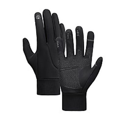 Winter Bike Gloves  Cycling Gloves Touch Gloves Warm Skidproof Skiing Winter Sports Full Finger Gloves Sports Gloves Blue Grey Black for Adults' Outdoor Exercise Cycling  Bike Activity  Sports Lightinthebox