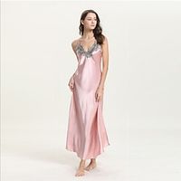 Adults' Pajamas Nightwear Solid Color Onesie Pajamas Fashion Casual Daily Ice Silk Cosplay For Women's Valentine's Day Animal Sleepwear Cartoon Lightinthebox - thumbnail