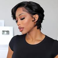 Short Lace Frontal Wig Human Hair Natural Color Curly Wave 13X4 Frontal Wigs Glueless Curly Lace Front Human Hair Wig 8Inch Lightinthebox