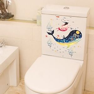 Toilet Underwater World Whale Turtle Starfish Cute Rabbit Portable Toilet Sticker Home Decoration Wall Stickers kitchen Children's Room Toilet Bathroom ZY259ZY261ZY287PH2075 1sheet Lightinthebox