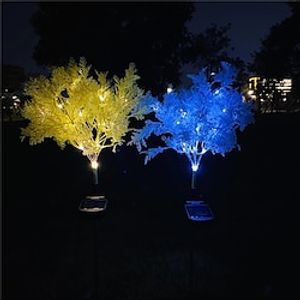 2 Pack Solar Flower Pathway Lights Outdoor Garden Lights LED Lawn Light Path Decoration Waterproof Retro Simulation Flower Landscape Lamp miniinthebox
