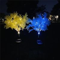2 Pack Solar Flower Pathway Lights Outdoor Garden Lights LED Lawn Light Path Decoration Waterproof Retro Simulation Flower Landscape Lamp miniinthebox - thumbnail
