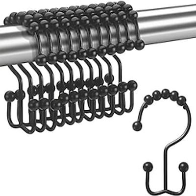12pcs Rust-resistant Metal Shower Curtain Rings-double Hooks forEasy Rolling and Secure Hanging- Ideal for Bathroom Shower CurtainRods Lightinthebox 12pcs Rust-resistant Metal Shower Curtain Rings-double Hooks forEasy Rolling and Secure Hanging- Ideal for Bathroom Shower CurtainRods Lightinthebox