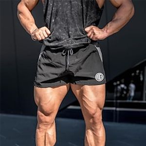 Men's Running Shorts Sweatshorts Drawstring Bottoms Athletic Breathable Quick Dry Moisture Wicking Fitness Gym Workout Running Sportswear Activewear Color Block Black Green Blue  Stretchy Lightinthebox