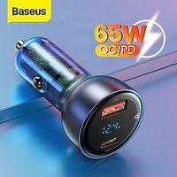 Baseus 65W USB Car Charger Fast Charge 3.0 LED Display Fast Phone Charger Lightinthebox - thumbnail