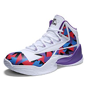 Men's Trainers Athletic Shoes Sporty Outdoor Basketball Shoes PU Non-slipping Black and White White / Purple Black Fall Spring miniinthebox