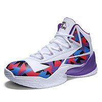 Men's Trainers Athletic Shoes Sporty Outdoor Basketball Shoes PU Non-slipping Black and White White / Purple Black Fall Spring miniinthebox - thumbnail