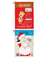 Homesmiths Christmas 70 x 50 cm Santa Reindeer Sacks Assorted 1 Piece