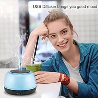 300ml Essential Oil Diffuser With USB Cable Remote Control 7-LED Color Changing Light Ultrasonic Cool Mist Mini Aromatherapy Air Humidifier For Room Home Bedroom Lightinthebox - thumbnail
