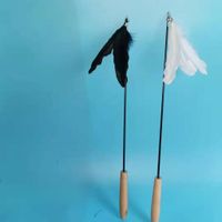 Pets Club Interactive Feather Cat Toy With Small Bell - Black