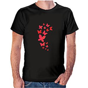 Men's Unisex Tee T shirt Hot Stamping Butterfly Graphic Prints Animal Plus Size Print Short Sleeve Casual Tops Cotton Basic Fashion Designer Big and Tall Wine White Black miniinthebox