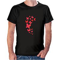 Men's Unisex Tee T shirt Hot Stamping Butterfly Graphic Prints Animal Plus Size Print Short Sleeve Casual Tops Cotton Basic Fashion Designer Big and Tall Wine White Black miniinthebox - thumbnail