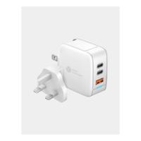 Bazic Goport GaN 65 Dual PD/PPS USB-C + QC USB-A Port Wall Charger 65W US+Uk - White