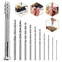 10pcs Mini Twist Drill Bit Set Mini Stainless Steel Hand Drill With 10 Bits Manual Drill Bits For Wood Trim Resin Lightinthebox - thumbnail