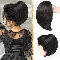 Drawstring Ponytail Hair Bun Extension 10 Inches Short Hair Extensions Ponytail Fake Straight Hair Buns Hair Piece for Women Lightinthebox