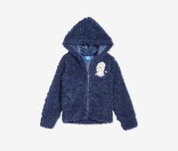 Toddler Girls Zip-Up Faux-Fur Elsa Hoodie  Navy - thumbnail
