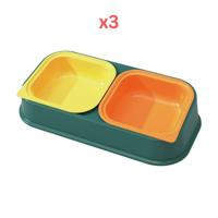 Pakeway Q Bubble Pet Bowl Green Medium - 32.0X17.7X7.0Cm (Pack of 3)